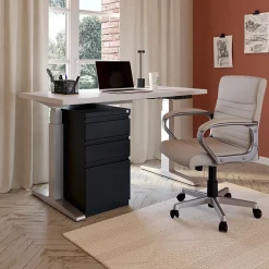 Staples 3-Drawer Vertical File Cabinet, Locking, Letter, Black, 19.88