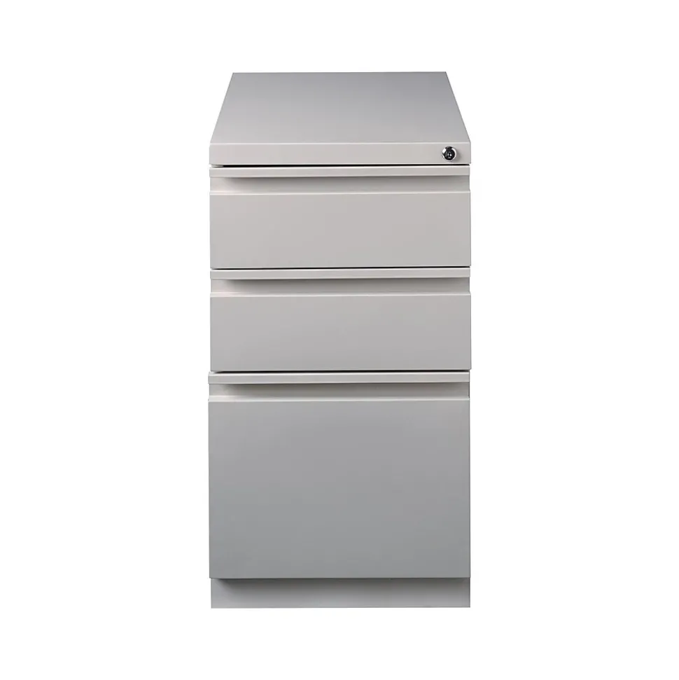 Staples 3-Drawer Vertical File Cabinet, Locking, Letter, Putty/Beige, 22.88"D (25168D)