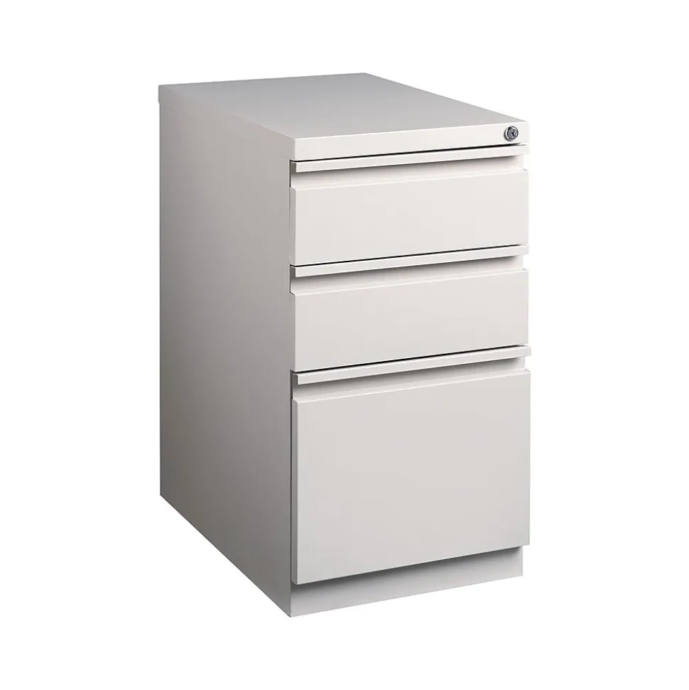 Staples 3-Drawer Vertical File Cabinet, Locking, Letter, Putty/Beige, 22.88"D (25168D)