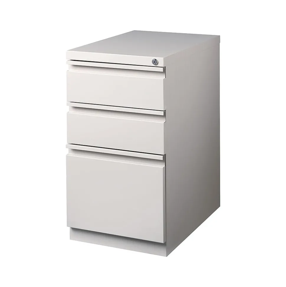 Staples 3-Drawer Vertical File Cabinet, Locking, Letter, Putty/Beige, 22.88"D (25168D)