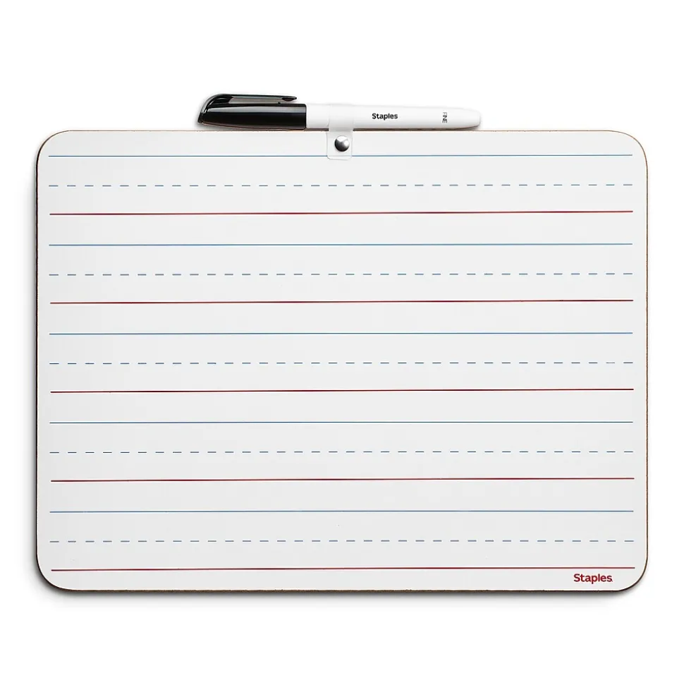 Staples Dry-Erase Learning Board, 8.9" x 11.8" 12/PK