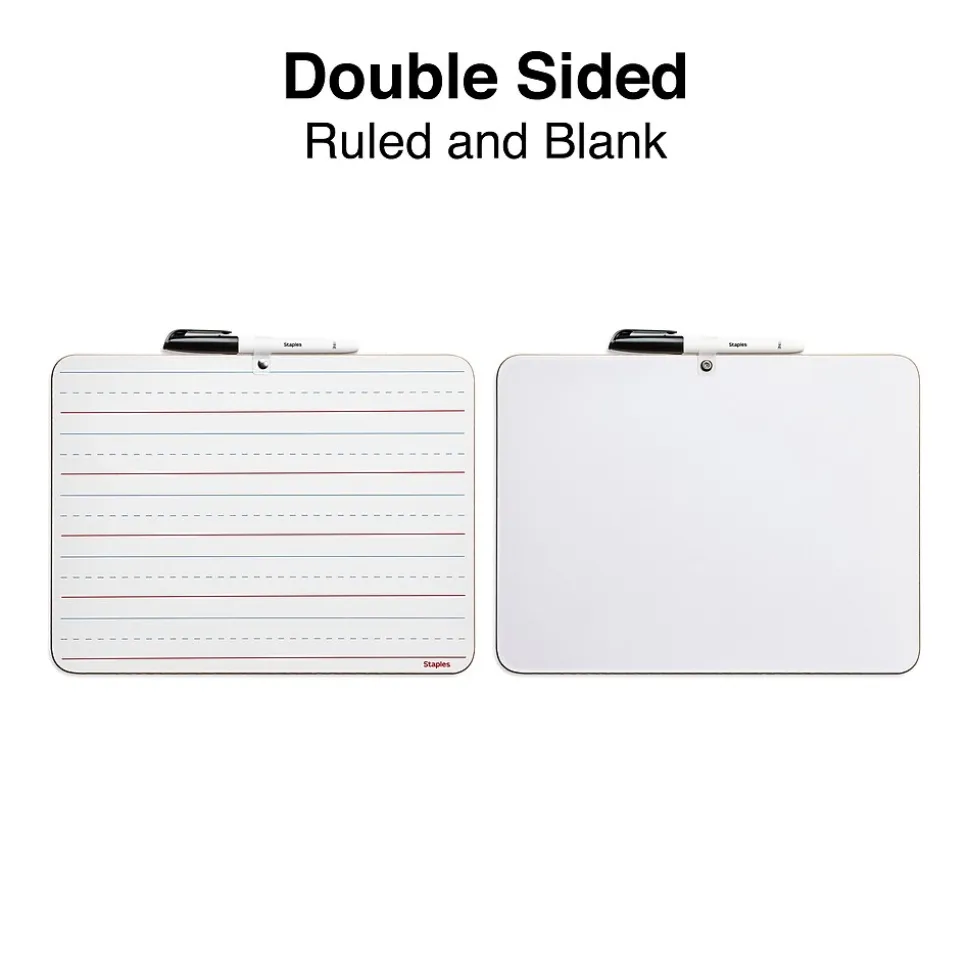 Staples Dry-Erase Learning Board, 8.9" x 11.8" 12/PK