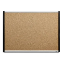Staples Durable Cork Bulletin Board, Black/Silver Frame, 2' x 1.5' (ST52490-US)