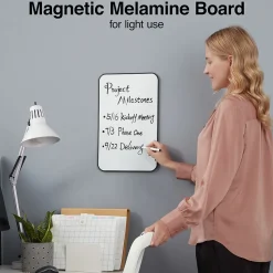 Staples Durable Melamine Dry-Erase Board, Plastic Frame, 11