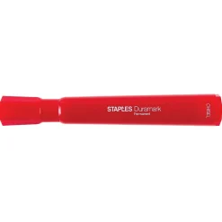 Staples DuraMark Permanent Markers, Medium Point, Red, 12/Pack (18892)