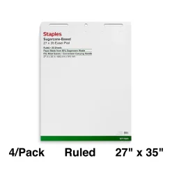 Staples Easel Pads, 27" x 35", White, 50 Sheets/Pad, 4 Pads/Carton (ST17641)