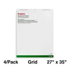 Staples Easel Pads, 27" x 35", White, 50 Sheets/Pad, 4 Pads/Carton (ST17640)