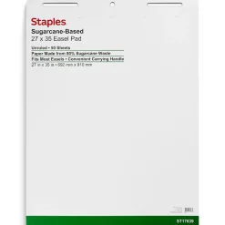 Staples Easel Pads, 27" x 35", White, 50 Sheets/Pad, 4 Pads/Carton (ST17639)