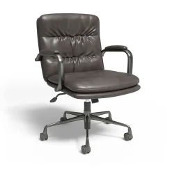 Staples® Ellsworth Leather Swivel Manager Chair, Gray (95115)