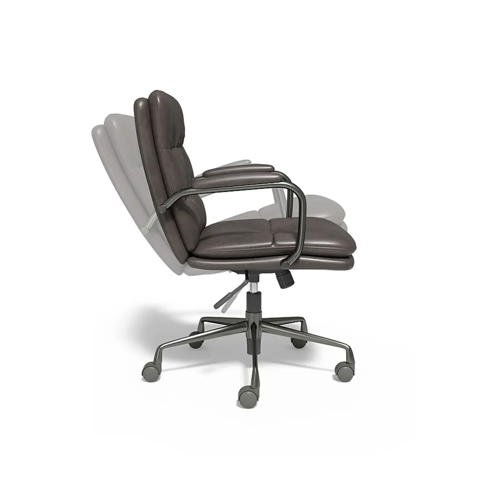 Staples® Ellsworth Leather Swivel Manager Chair, Gray (95115)