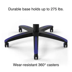 Staples Emerge Vartan Bonded Leather Ergonomic Gaming Chair, Black/Blue (53242V)