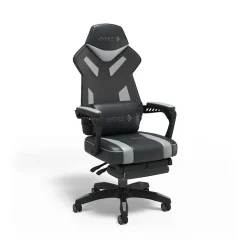 Staples Emerge Vomax Bonded Leather Ergonomic Gaming Chair, Black/Gray (61364)