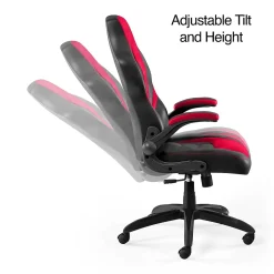 Staples Emerge Vortex Bonded Leather Ergonomic Gaming Chair, Black and Red (51465-CC)