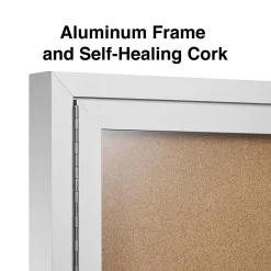 Staples Enclosed Cork Display Board, Aluminum Frame, 3' x 2' (ST61261)