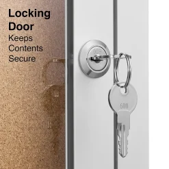 Staples Enclosed Cork Display Board, Aluminum Frame, 3' x 2' (ST61261)