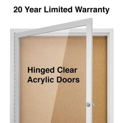 Staples Enclosed Cork Display Board, Aluminum Frame, 3' x 2' (ST61261)