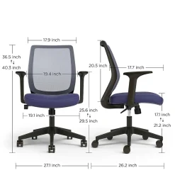 Staples® Essentials Ergonomic Fabric Swivel Task Chair, Blue (UN56965)