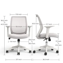 Staples Essentials Ergonomic Fabric Swivel Task Chair, Gray (UN58149)