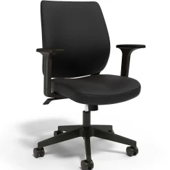 Staples® Essentials Ergonomic Fabric Swivel Task Chair, Black (UN59380)