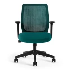 Staples Essentials Ergonomic Fabric Swivel Task Chair, Teal (UN60410)