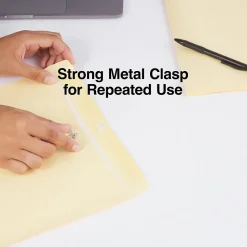 Staples Extra-Heavyweight Clasp & Moistenable Glue #15 1/2 Catalog Envelope, 12