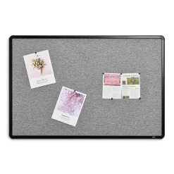Staples Fabric Bulletin Board, Black Frame, 3' x 2' (ST61263)