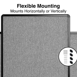 Staples Fabric Bulletin Board, Black Frame, 3' x 2' (ST61263)