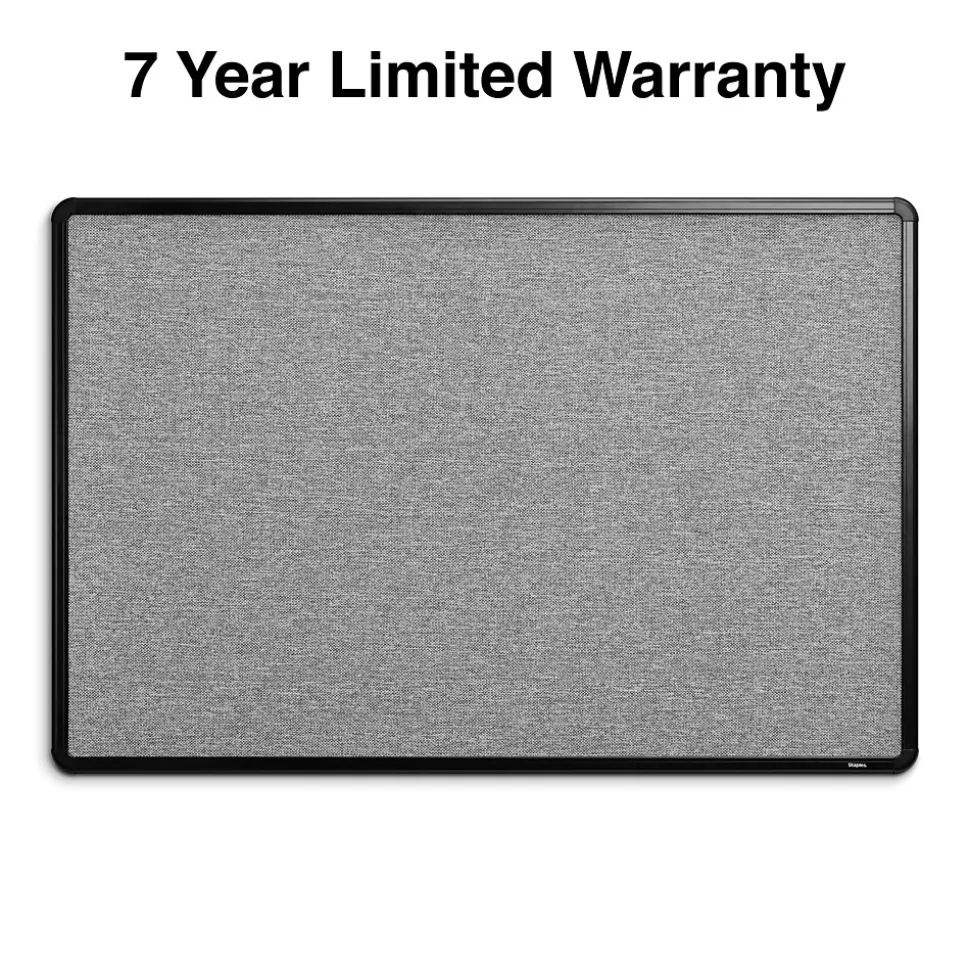 Staples Fabric Bulletin Board, Black Frame, 3' x 2' (ST61263)