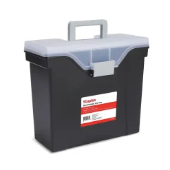 Staples File Box File Portable Tote, Letter Size, Black (140164/111108)