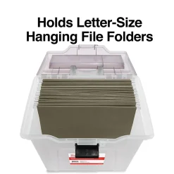 Staples File Box File Portable Tote, Letter Size, Clear (140165/111112)