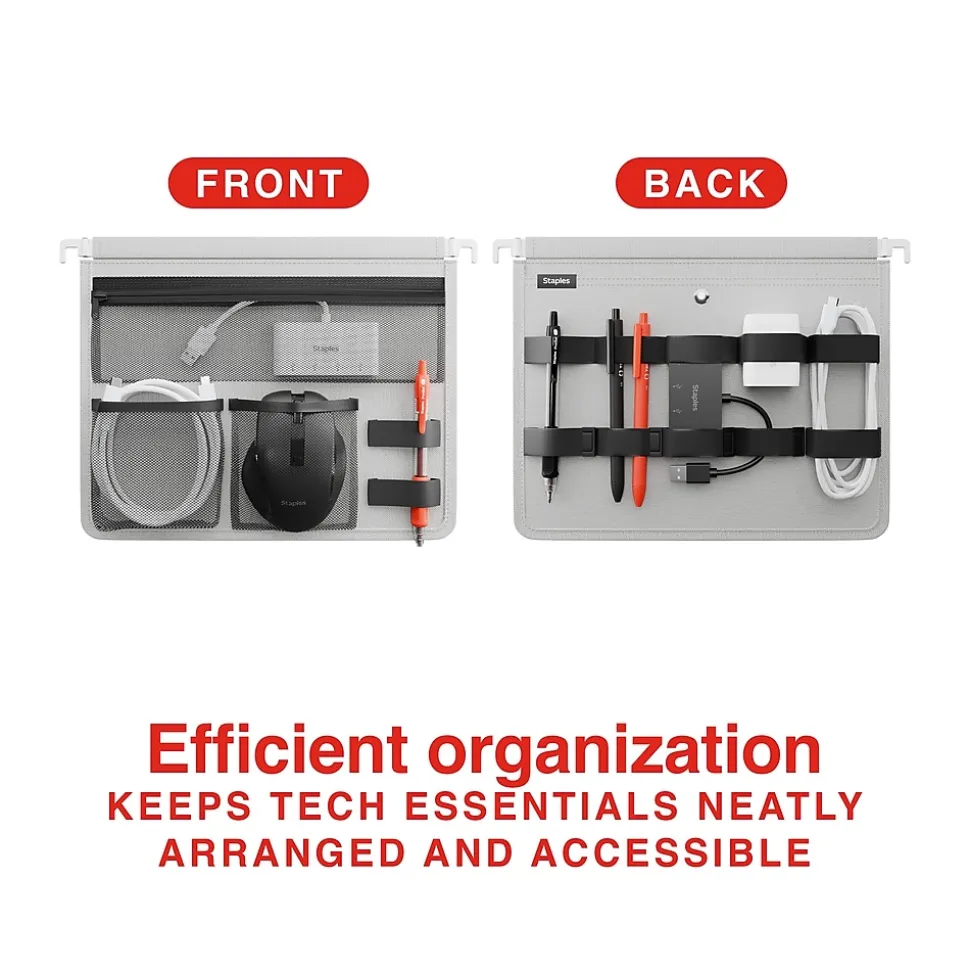 Staples File Cabinet Tech Organizer, Gray/Black (TR62605)