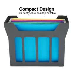 Staples® File Caddy with File Folders, Open Lid, Letter, Black (10613)