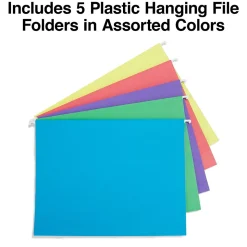 Staples® File Caddy with File Folders, Open Lid, Letter, Black (10613)