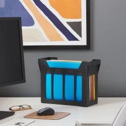 Staples® File Caddy with File Folders, Open Lid, Letter, Black (10613)