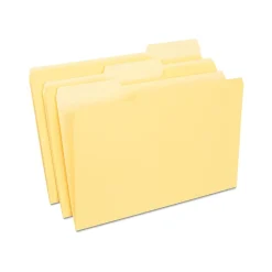 Staples File Folder, 1/3-Cut Tab, Legal Size, Yellow, 100/Box (ST224576-CC)