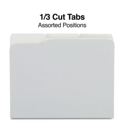 Staples File Folders, 1/3-Cut Tab, Letter Size, Gray, 100/Box (ST433664-CC)