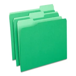 Staples File Folders, 1/3-Cut Tab, Letter Size, Green, 24/Pack (22948-US)