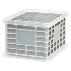 Staples® File Storage Plastic Crate, Letter/Legal Size, Clear (STP-54269)