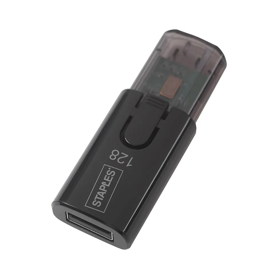 Staples 128GB USB 2.0 Type A Flash Drive, Black (27991)