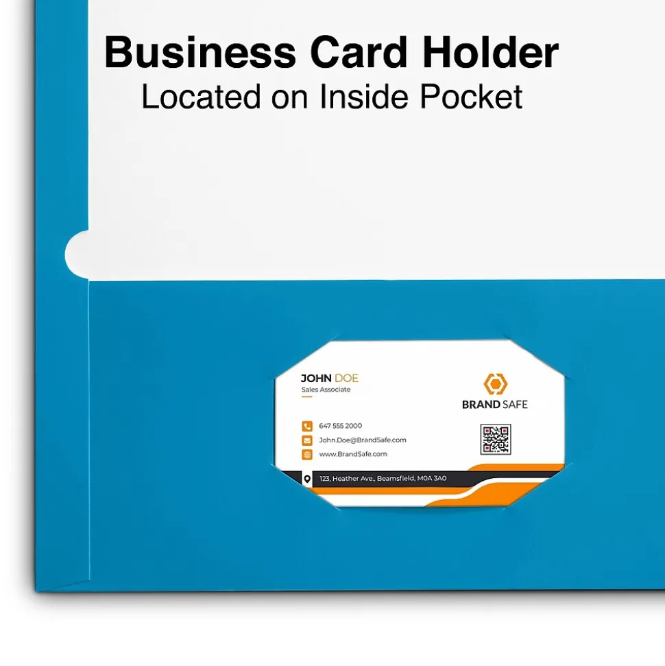 Staples Glossy 2-Pocket Paper Folder, Light Blue, 10/Pack (13373-CC)