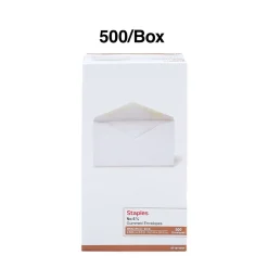 Staples Gummed #6 Business Envelopes, 3 5/8
