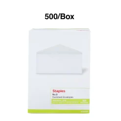 Staples Gummed #9 Business Envelopes, 3 7/8