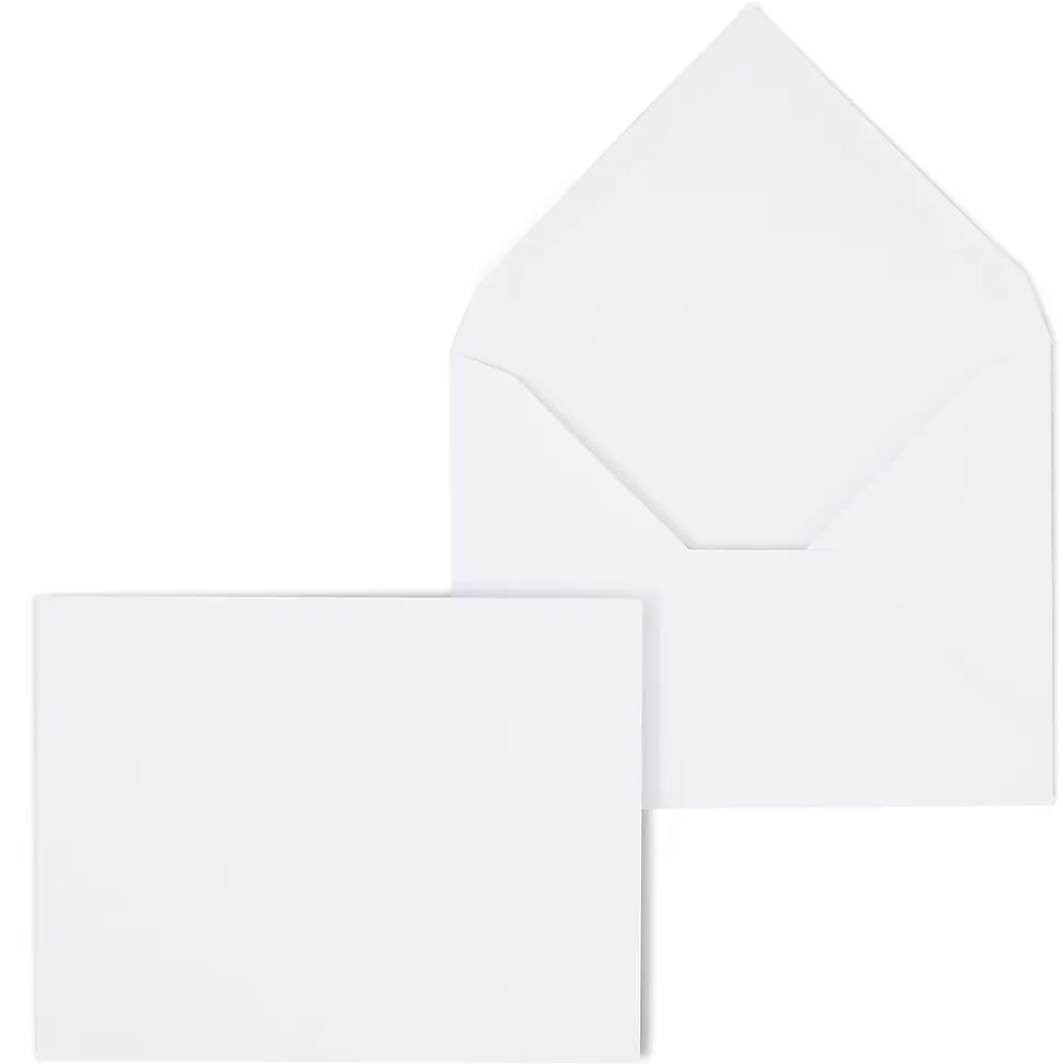 Staples Gummed Invitation Envelopes, 5 3/4" x 4 3/8", White, 250/Box (266767N)