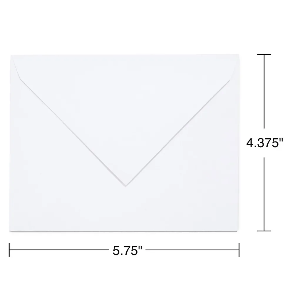 Staples Gummed Invitation Envelopes, 5 3/4" x 4 3/8", White, 250/Box (266767N)