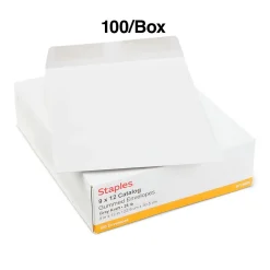 Staples Gummed Kraft Catalog Envelopes, 9