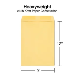 Staples Gummed Kraft Catalog Envelopes, 9
