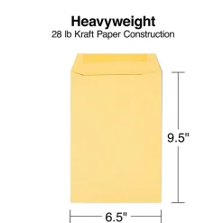 Staples Gummed Kraft Catalog Envelopes, 6.5