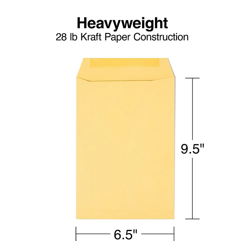 Staples Gummed Kraft Catalog Envelopes, 6.5" x 9.5", Brown, 100/Box (SPL534701)