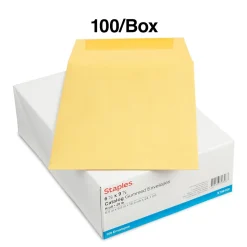 Staples Gummed Kraft Catalog Envelopes, 6.5