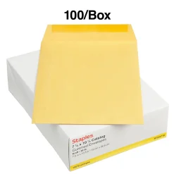 Staples Gummed Kraft Catalog Envelopes, 7.5